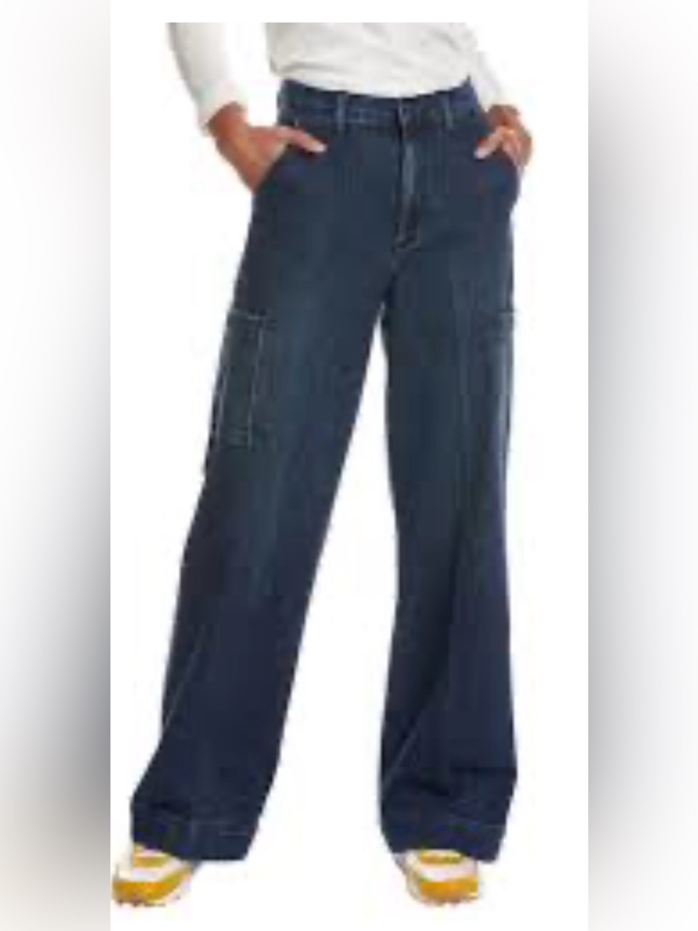 Joes Dalia Wide Leg High Rise Dark Blue Women's Cargo Jeans Size 28 Very GUC